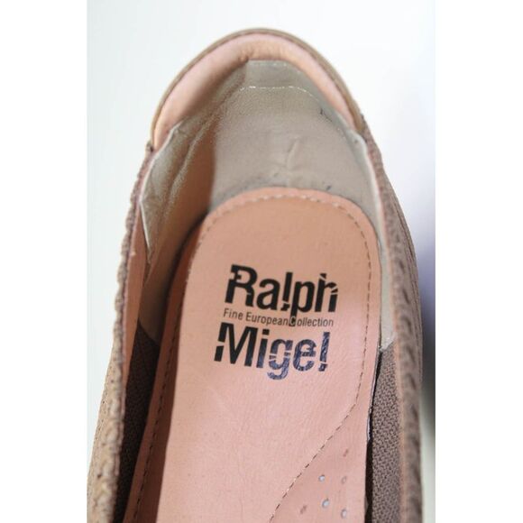 Ralph Migel Womens Slip On Wedge Heel Knit Loafers Brown Black Size 37 - Picture 7 of 7